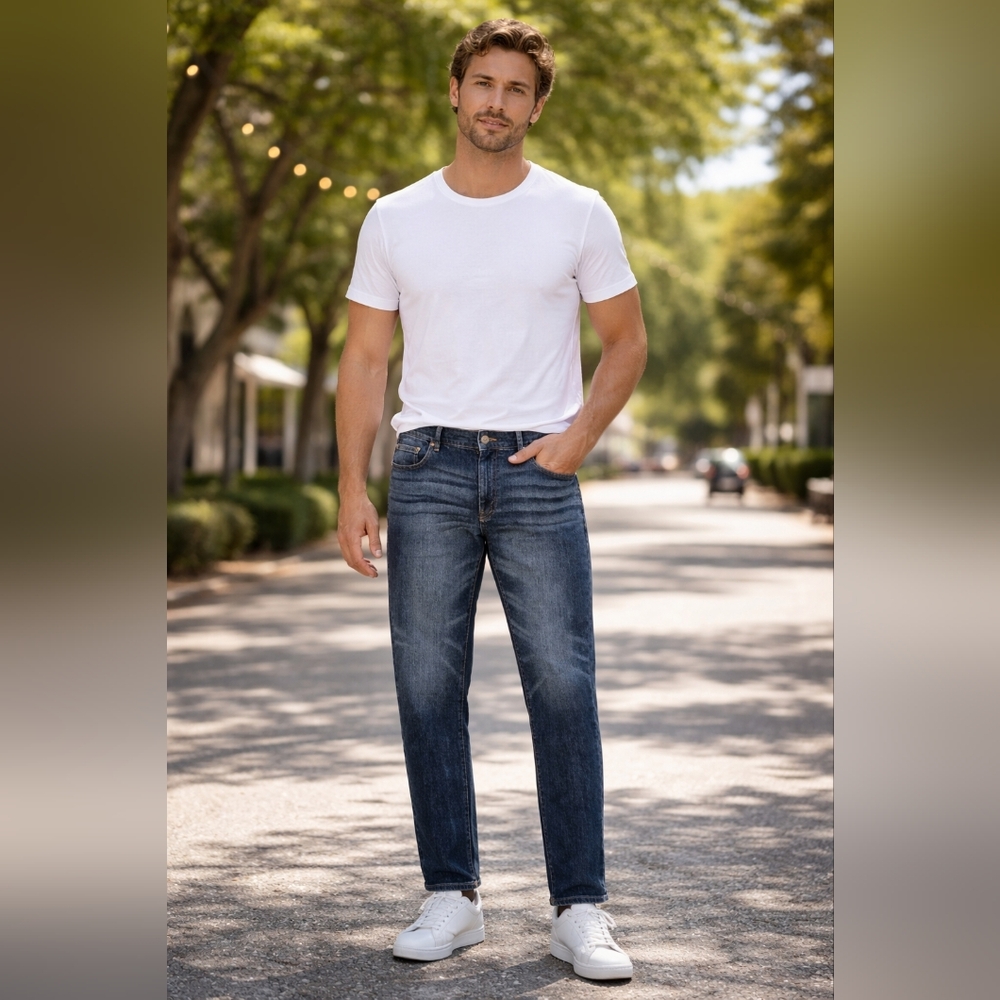 Proper Cloth Japanese Jeans Indigo Stretch Medium Wash Classic Straight Leg